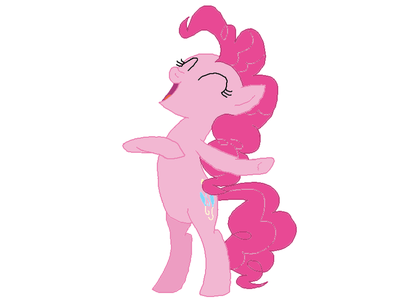 Size: 820x603 | Tagged: safe, artist:optimusv42, derpibooru import, pinkie pie, earth pony, pony, bipedal, chest pounding, eyes closed, female, mare, open mouth, simple background, solo, white background