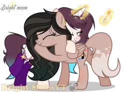 Size: 1024x757 | Tagged: safe, artist:sleppchocolatemlp, derpibooru import, oc, oc:coffee heart, oc:creativity love, unofficial characters only, pegasus, pony, unicorn, clothes, female, hug, magic, mare, simple background, socks, transparent background
