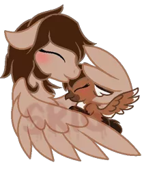 Size: 432x518 | Tagged: safe, artist:superrosey16, derpibooru import, oc, oc:rose thorn, oc:shelly fox, unofficial characters only, classical hippogriff, hippogriff, pegasus, pony, female, mare, simple background, transparent background