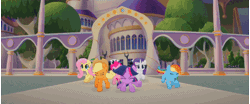 Size: 676x280 | Tagged: alicorn, animated, applejack, avengers: infinity war, derpibooru import, dragon, edit, equestria is doomed, floppy ears, fluttershy, gif, infinity war, mane six, mane six encounter villains, marvel, marvel cinematic universe, meme, my little pony: the movie, pinkie pie, rainbow dash, rarity, safe, screencap, spike, storm guard, thanos, this will end in disintegration, this will end in tears and/or death, this will end with half of equestria dying, twilight sparkle, twilight sparkle (alicorn)