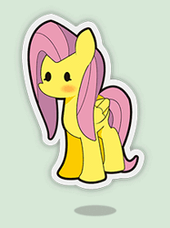 Size: 225x301 | Tagged: safe, artist:papaudopoulos69, derpibooru import, fluttershy, pegasus, pony, animated, cute, dot eyes, female, jumping, mare, shyabetes, solo
