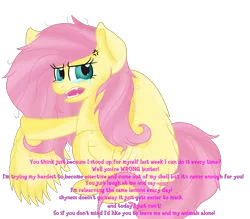Size: 3500x3062 | Tagged: safe, artist:rainbowtashie, derpibooru import, fluttershy, bat pony, angry, dialogue, fangs, flutterbat, frustrated, messy mane, race swap, sad, simple background, solo, teeth, text, transparent background, upset, yelling