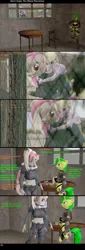 Size: 1920x5680 | Tagged: 3d, abuse, angry, anthro, artist:universalblue, black eye, blood, breasts, combat, comic, derpibooru import, dialogue, drugs, eyepatch, fallout equestria, female, knife, oc, oc:hired gun, oc:serenity (fallout equestria: heroes), raider, sad, scar, semi-grimdark, source filmmaker