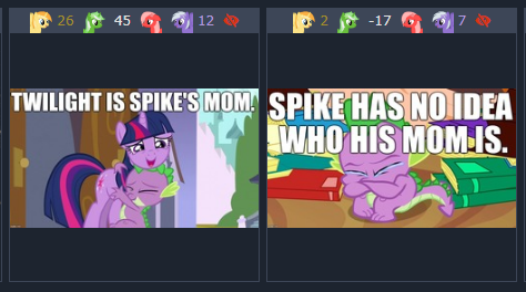 Size: 474x264 | Tagged: safe, derpibooru import, edit, edited screencap, screencap, spike, twilight sparkle, dragon, unicorn, derpibooru, dragon quest, the crystal empire, crying, happy, headcanon, hug, image macro, juxtaposition, mama twilight, meme, meta, mom, mother's day, sad, spike's family, unicorn twilight