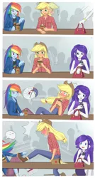 Size: 1500x2800 | Tagged: safe, artist:tcn1205, derpibooru import, applejack, rainbow dash, rarity, human, equestria girls, blushing, cider, clothes, comic, cowboy hat, cute, dashabetes, female, hat, humanized, jackabetes, lesbian, mobile phone, mug, nervous, pants, phone, plaid shirt, pony coloring, purse, raribetes, rarijack, shipper on deck, shipping, shoes, smiling, sneakers, stetson, tankard