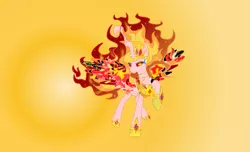 Size: 1123x682 | Tagged: safe, derpibooru import, edit, nightmare star, oc, oc:queen fiery flames, pony, 1000 hours in ms paint, crooked horn, evil, fire, gradient background, solo