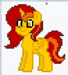 Size: 591x649 | Tagged: safe, artist:tawan075, derpibooru import, oc, oc:princess parn, unofficial characters only, alicorn, pony, alicorn oc, microsoft, microsoft excel, microsoft office, pixel art, solo