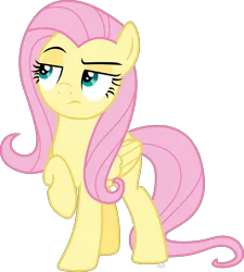 Size: 5720x6358 | Tagged: safe, artist:abadcookie, derpibooru import, fluttershy, pegasus, pony, absurd resolution, female, mare, raised hoof, simple background, skeptical, solo, transparent background, vector