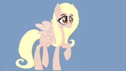 Size: 1024x576 | Tagged: safe, artist:galacticflashd, derpibooru import, part of a set, oc, oc:ola tiger, unofficial characters only, pegasus, pony, blushing, cute, female, ocbetes, ponysona, red eyes, shy, simple background, smiling, solo, tigerbetes, wip