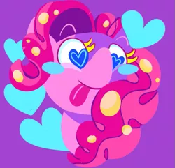 Size: 537x518 | Tagged: safe, artist:troola, derpibooru import, pinkie pie, earth pony, pony, bright, bust, colorful, diabetes intensifies, eyestrain warning, heart, heart eyes, portrait, solo, tongue out, wingding eyes