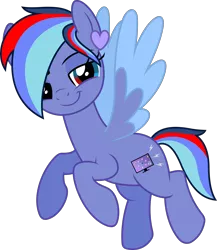 Size: 4175x4807 | Tagged: safe, artist:melodiousmarci, derpibooru import, oc, oc:star visualz, pegasus, pony, absurd resolution, flying, fusion, inkscape, simple background, smug, transparent background, vector