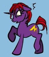 Size: 167x191 | Tagged: artist needed, source needed, safe, derpibooru import, edit, ponified, pony, unicorn, cutie mark, female, heart, mare, raised hoof, simple background, solo, thunderbolt, w.i.t.c.h., will vandom