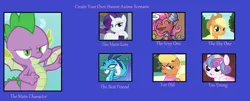 Size: 1024x415 | Tagged: safe, derpibooru import, applejack, mina, ms. harshwhinny, princess ember, princess flurry heart, rarity, spike, alicorn, dragon, earth pony, pony, unicorn, molt down, applespike, claws, create your own harem, dragon wings, dragoness, emberspike, eyes closed, fangs, female, flurryspike, harem, horn, horns, male, mare, meme, one eye closed, open mouth, shipping, smiling, sparity, spike gets all the mares, spikewhinny, spina, spread wings, straight, text, winged spike, wings
