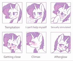 Size: 2348x1978 | Tagged: suggestive, artist:iatric, artist:legendanger, derpibooru import, edit, rarity, pony, unicorn, aftersex, ahegao, animated, blushing, bust, cute, cute porn, dialogue, drawing meme, drool, ear fluff, expressions, eyes closed, female, fluffy, grin, happy sex, heart, heart eyes, imminent orgasm, implied orgasm, implied sex, lewd, lewd emotions, lip bite, looking at you, love, mare, messy mane, moaning, no sound, nose wrinkle, on back, open mouth, orgasm, panting, portrait, raribetes, scrunchy face, shivering, smiling, softcore, solo, solo female, sweat, tongue out, webm, wingding eyes