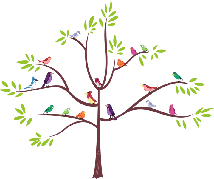 Size: 2143x1791 | Tagged: animal, artist:freetoys, bird, blue jay, constance, derpibooru import, flock, friendship is magic, purple martin, safe, simple background, sitting in a tree, songbird, transparent background, tree, vector