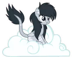 Size: 579x462 | Tagged: safe, artist:crystalponyart7669, derpibooru import, oc, oc:wave splash, pegasus, pony, base used, cloud, female, grin, hooves, mare, on a cloud, simple background, sitting, sitting on cloud, smiling, solo, transparent background, wings