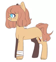 Size: 783x875 | Tagged: safe, artist:harusocoma, derpibooru import, oc, oc:applewhite, unofficial characters only, earth pony, pony, adopted offspring, female, mare, offspring, parent:apple bloom, parent:applejack, parent:spike, parent:unnamed oc, parents:canon x oc, parents:spikebloom, simple background, solo, white background