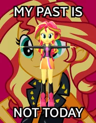 Size: 1024x1307 | Tagged: safe, derpibooru import, sunset shimmer, equestria girls, 3d, gmod, image macro, meme, t pose, zoom layer