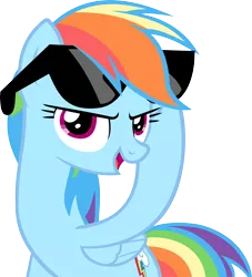 Size: 4371x4820 | Tagged: safe, artist:ironm17, derpibooru import, rainbow dash, pegasus, pony, fame and misfortune, absurd resolution, flawless, looking at you, open mouth, simple background, singing, solo, sunglasses, transparent background, vector