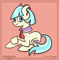 Size: 618x625 | Tagged: safe, artist:redpalette, derpibooru import, coco pommel, earth pony, pony, cocobetes, cute, digital art, female, looking at you, mare, smiling