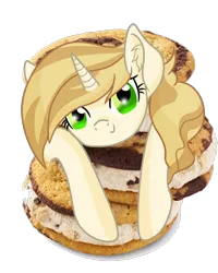 Size: 2000x2500 | Tagged: safe, artist:rainbowtashie, derpibooru import, sweet biscuit, unicorn, ben and jerrys, cookie, food, ice cream, simple background, solo, transparent background