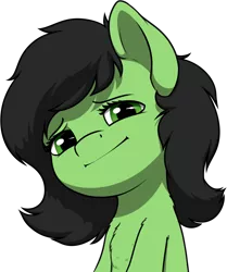 Size: 1242x1489 | Tagged: safe, artist:smoldix, derpibooru import, oc, oc:anonfilly, unofficial characters only, earth pony, pony, bust, chest fluff, condescending, female, filly, image, looking at you, png, simple background, solo, transparent background