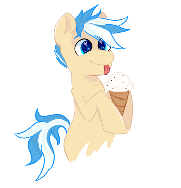 Size: 2400x2500 | Tagged: safe, artist:kiwiscribbles, derpibooru import, oc, oc:vanilla daze, unofficial characters only, food, heart eyes, ice cream, simple background, solo, tongue out, transparent background, wingding eyes