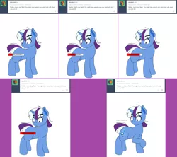 Size: 1808x1604 | Tagged: safe, artist:dekomaru, derpibooru import, oc, oc:nebula, pony, unicorn, tumblr:ask twixie, ask, colt, comic, cutiespark, magical lesbian spawn, male, offspring, parent:trixie, parent:twilight sparkle, parents:twixie, solo, tumblr