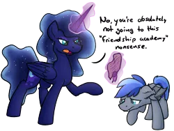 Size: 2736x2053 | Tagged: safe, artist:moemneop, derpibooru import, oc, oc:prince rigel, oc:princess dream, alicorn, bat pony, pony, alternate universe, female, high res, magic, male, mare, not luna, simple background, stallion, transparent background