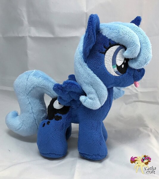 Size: 900x1012 | Tagged: safe, artist:ketika, derpibooru import, princess luna, pony, female, filly, irl, photo, plushie, solo, tongue out, woona, younger