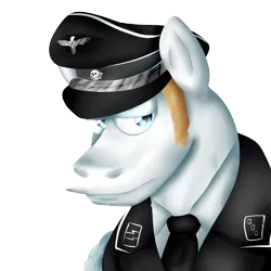 Size: 5000x5000 | Tagged: safe, artist:alfred_beilschmidt, derpibooru import, oc, oc:peter schmidt, pegasus, pony, /mlpol/, absurd resolution, aryan pony, bust, clothes, face, hat, male, nazi, necktie, portrait, schutzstaffel, sideburns, uniform