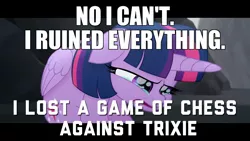 Size: 1920x1080 | Tagged: alicorn, crying, derpibooru import, edit, edited screencap, floppy ears, implied trixie, meme, my little pony: the movie, no i can't i ruined everything, sad, safe, screencap, text, twilight sparkle, twilight sparkle (alicorn)