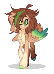 Size: 889x1221 | Tagged: safe, artist:mintoria, derpibooru import, oc, oc:hazel, goat pony, pony, cloven hooves, female, simple background, solo, transparent background, two toned wings, wings