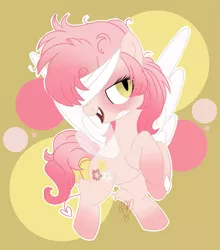 Size: 1051x1197 | Tagged: safe, artist:missmele-madness, derpibooru import, oc, oc:amore, pegasus, pony, bandage, colored wings, female, mare, solo