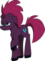 Size: 1024x1365 | Tagged: safe, artist:bitrate16, derpibooru import, tempest shadow, pony, unicorn, my little pony: the movie, broken horn, female, mare, sad, simple background, solo, transparent background, unshorn fetlocks