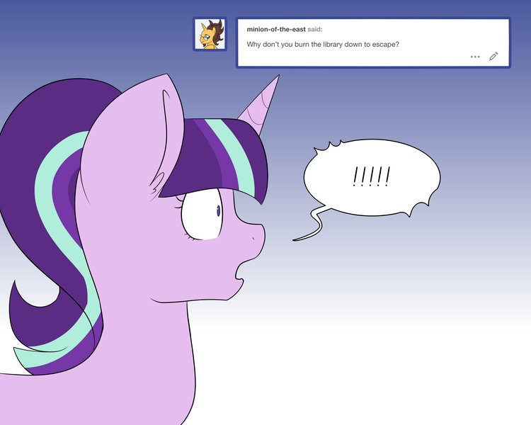 Size: 3000x2400 | Tagged: safe, derpibooru import, starlight glimmer, pony, unicorn, series:glimmering spectacle, dialogue, solo, tumblr