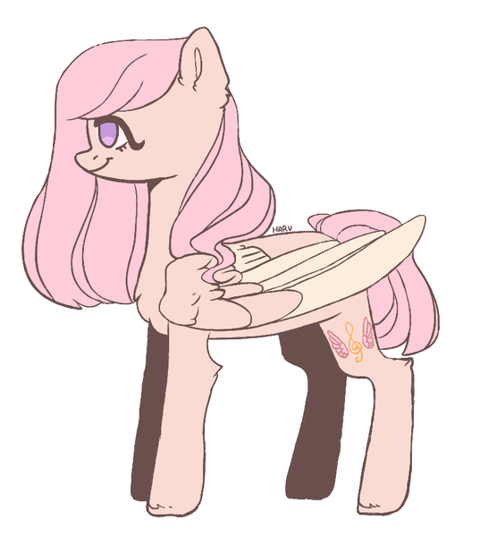 Size: 783x875 | Tagged: safe, artist:harusocoma, derpibooru import, oc, oc:cristin, pegasus, pony, female, mare, offspring, parent:fluttershy, parents:canon x oc, simple background, solo, white background