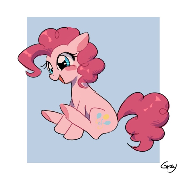 Size: 900x851 | Tagged: dead source, safe, artist:r1629, derpibooru import, pinkie pie, earth pony, pony, blushing, cute, cutie mark, diapinkes, female, mare, smiling, solo