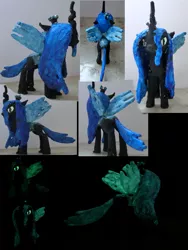 Size: 3000x4000 | Tagged: 3d print, artist:bastler, changeling, changeling queen, collage, derpibooru import, female, figurine, glow-in-the-dark, irl, multiple angles, painted, photo, queen chrysalis, safe, solo