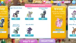 Size: 1280x720 | Tagged: safe, derpibooru import, bon bon, derpy hooves, jetstream, little strongheart, lyra heartstrings, mare do well, sea poppy, sweetie drops, earth pony, hippogriff, pegasus, pony, unicorn, female, game screencap, gameloft, goggles, male, mare, night guard, royal guard, secret agent sweetie drops, stallion