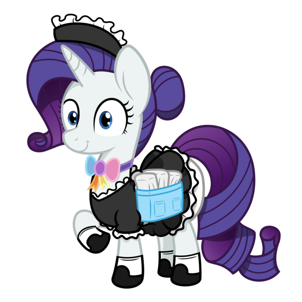 Size: 4000x4000 | Tagged: artist:fallingferret, artist:hodgepodgedl, bowtie, clothes, derpibooru import, diaper, diaper bag, diaper fetish, edit, editor:wumbl3, female, fetish, hair bun, lifted leg, maid, rarity, saddle bag, shoes, smiling, socks, solo, solo female, suggestive