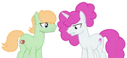 Size: 900x414 | Tagged: safe, artist:crystalponyart7669, derpibooru import, oc, oc:moon seed, oc:soda berry, unofficial characters only, earth pony, pony, unicorn, magical lesbian spawn, male, offspring, parent:applejack, parent:pinkie pie, parent:princess luna, parent:rarity, parents:lunajack, parents:raripie, simple background, stallion, transparent background