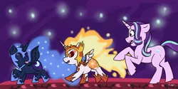 Size: 6000x3000 | Tagged: a royal problem, artist:kiwiscribbles, chase, cute, daybreaker, derpibooru import, diabreaker, female, filly, filly daybreaker, moonabetes, nightmare moon, nightmare woon, safe, starlight glimmer, younger