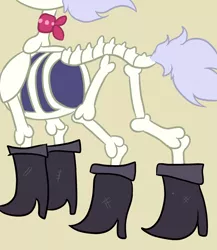 Size: 1448x1668 | Tagged: artist:paskanaakka, bone, boots, clothes, derpibooru import, dungeons and dragons, female, i watch it for the plot, lewd, mare, no exceptions, ogres and oubliettes, plot, safe, shoes, skeleton, skeleton pony, skellinore, solo, the break up breakdown