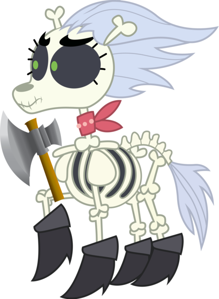 Size: 3700x5060 | Tagged: artist:andrevus, axe, battle axe, bone, boots, derpibooru import, female, high res, mare, neckerchief, safe, shoes, simple background, skeleton, skeleton pony, skellinore, solo, the break up breakdown, transparent background, vector, weapon