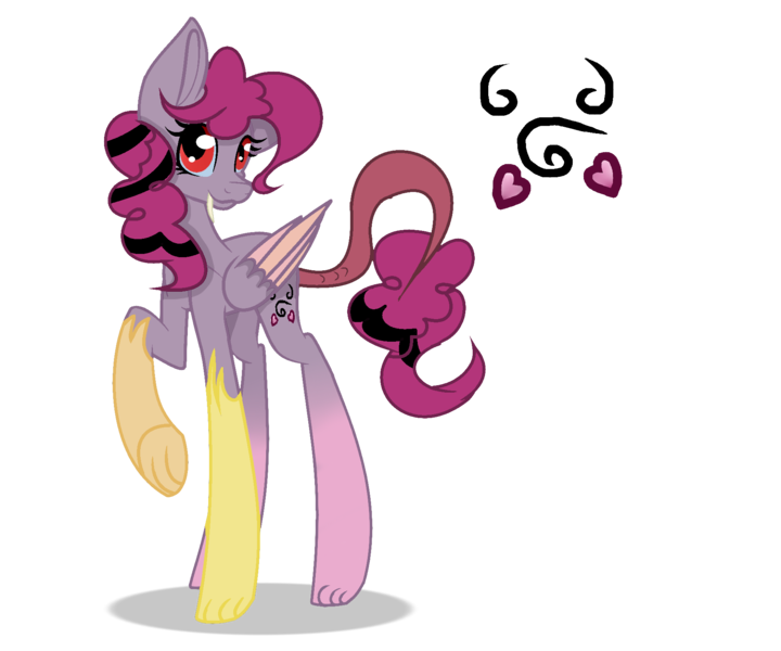 Size: 1844x1536 | Tagged: artist:lilacglimmx, base used, derpibooru import, female, interspecies offspring, oc, oc:chaos love, offspring, parent:discord, parent:pinkie pie, parents:discopie, safe, simple background, solo, transparent background