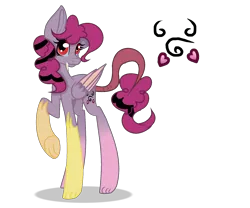 Size: 1844x1536 | Tagged: artist:lilacglimmx, base used, derpibooru import, female, interspecies offspring, oc, oc:chaos love, offspring, parent:discord, parent:pinkie pie, parents:discopie, safe, simple background, solo, transparent background