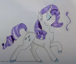 Size: 1280x1082 | Tagged: safe, artist:singingbirdstudio, derpibooru import, rarity, pony, unicorn, female, magic, mare, pleased, sketch, solo, walking