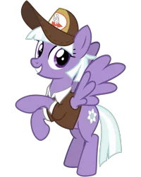 Size: 3200x4000 | Tagged: safe, artist:cheezedoodle96, derpibooru import, appointed rounds, pegasus, pony, the break up breakdown, .svg available, background pony, clothes, female, hat, looking at you, mailmare, mailmare hat, mare, rearing, shirt, simple background, smiling, solo, svg, transparent background, vector