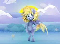 Size: 2553x1871 | Tagged: safe, artist:extradan, derpibooru import, derpy hooves, oc, oc:jerky hooves, pegasus, pony, 3d, scenery